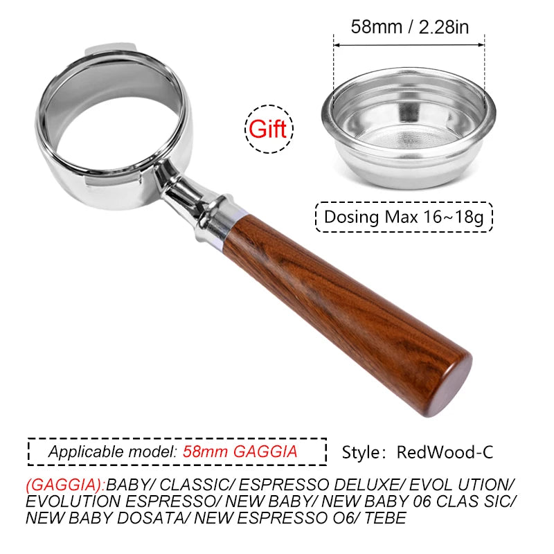 58MM Coffee Bottomless Portafilter For GAGGIA Classic Pro