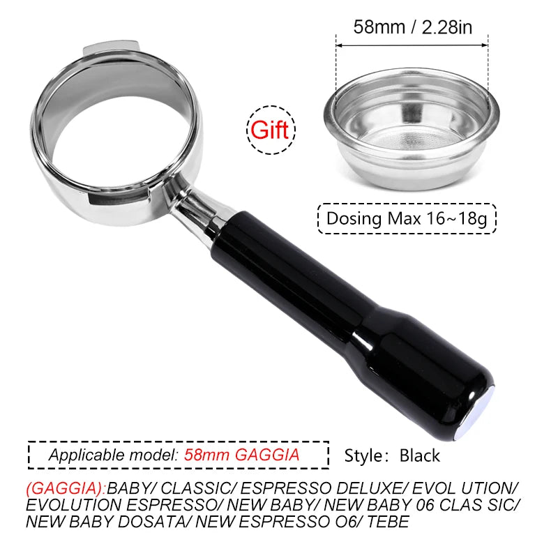 58MM Coffee Bottomless Portafilter For GAGGIA Classic Pro
