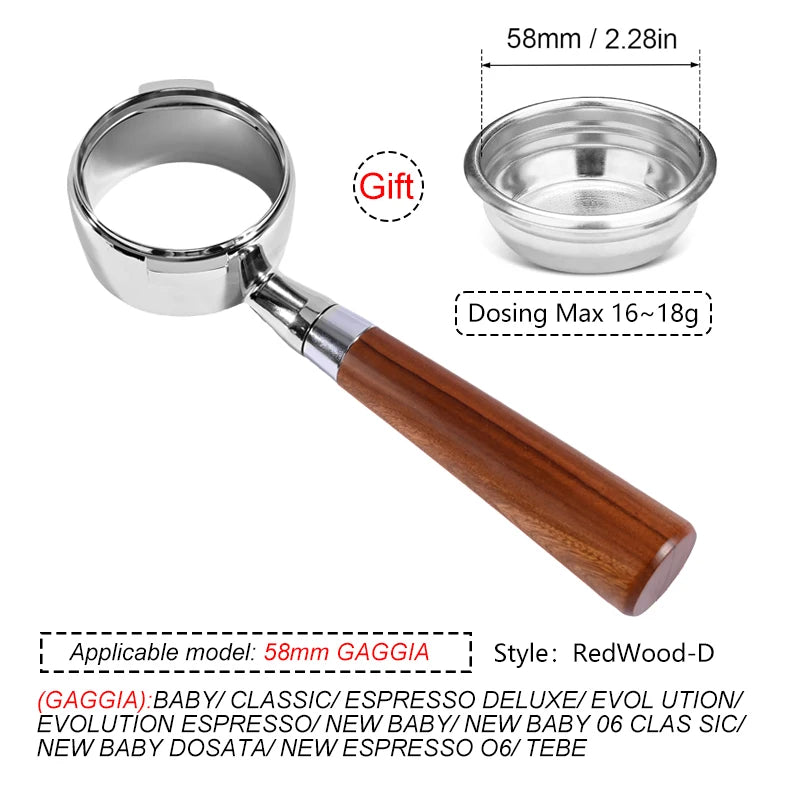 58MM Coffee Bottomless Portafilter For GAGGIA Classic Pro