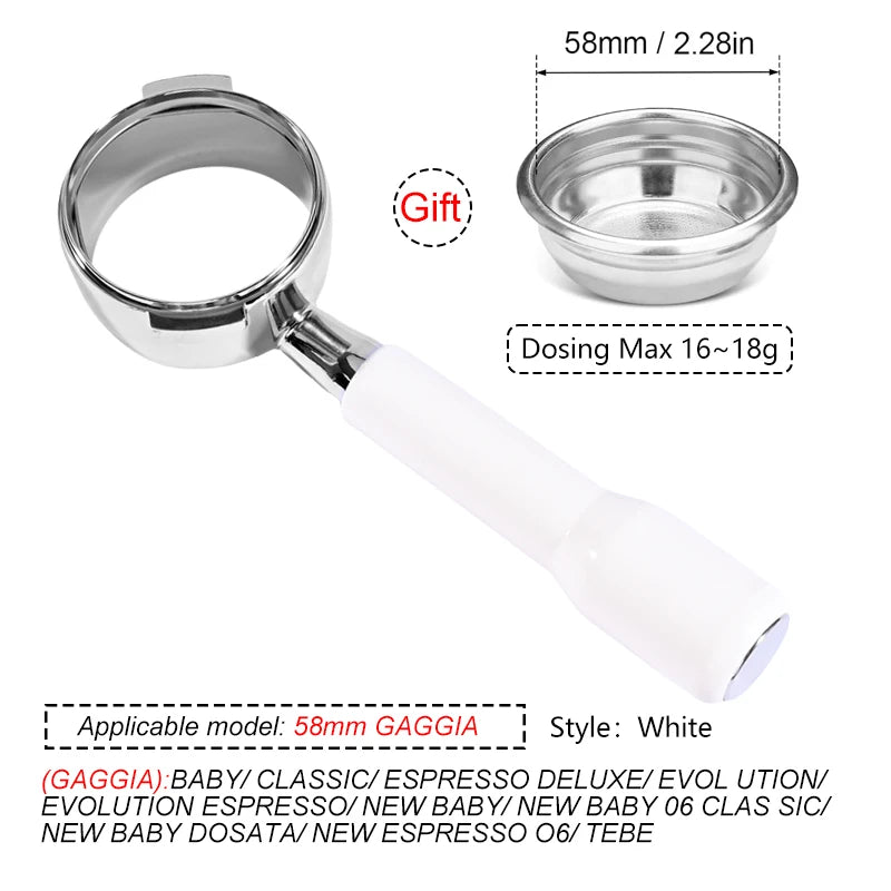 58MM Coffee Bottomless Portafilter For GAGGIA Classic Pro