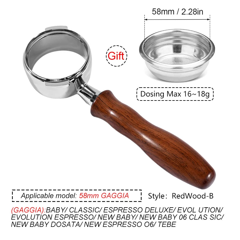 58MM Coffee Bottomless Portafilter For GAGGIA Classic Pro