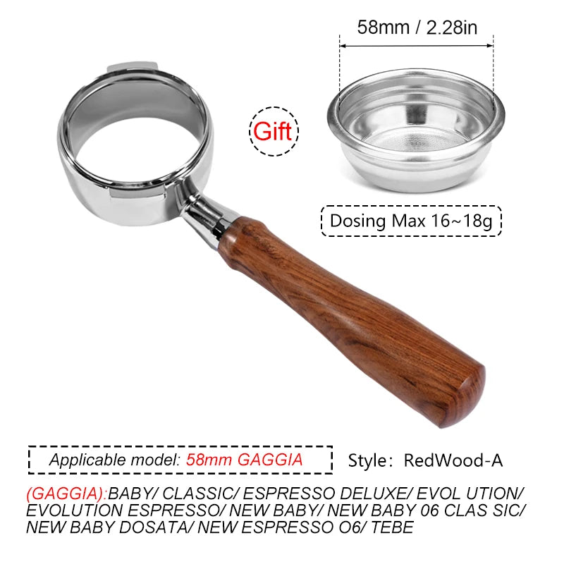 58MM Coffee Bottomless Portafilter For GAGGIA Classic Pro